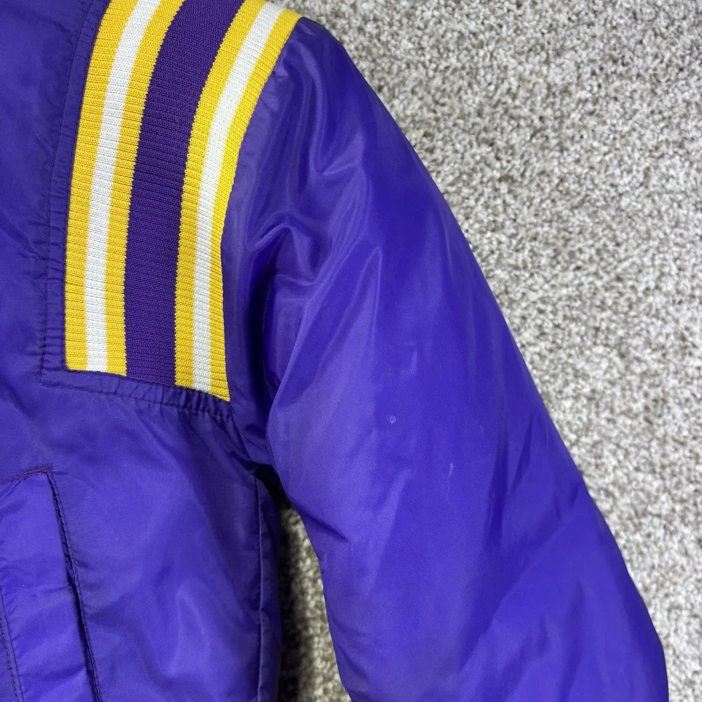 Vintage Minnesota‎ Vikings Jacket Boys 7 Purple NFL Football Pro Tuff Hooded